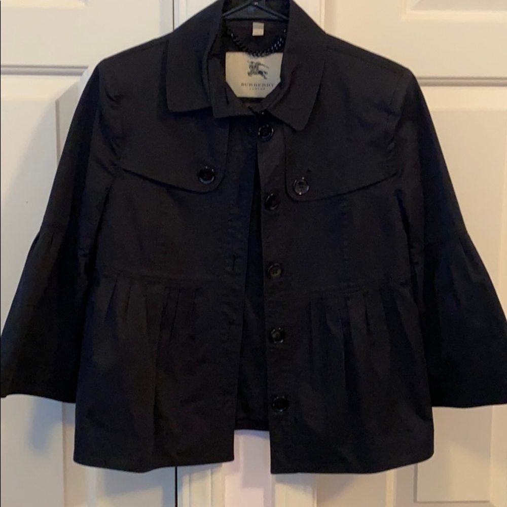 Burberry London black peplum jacket size 6